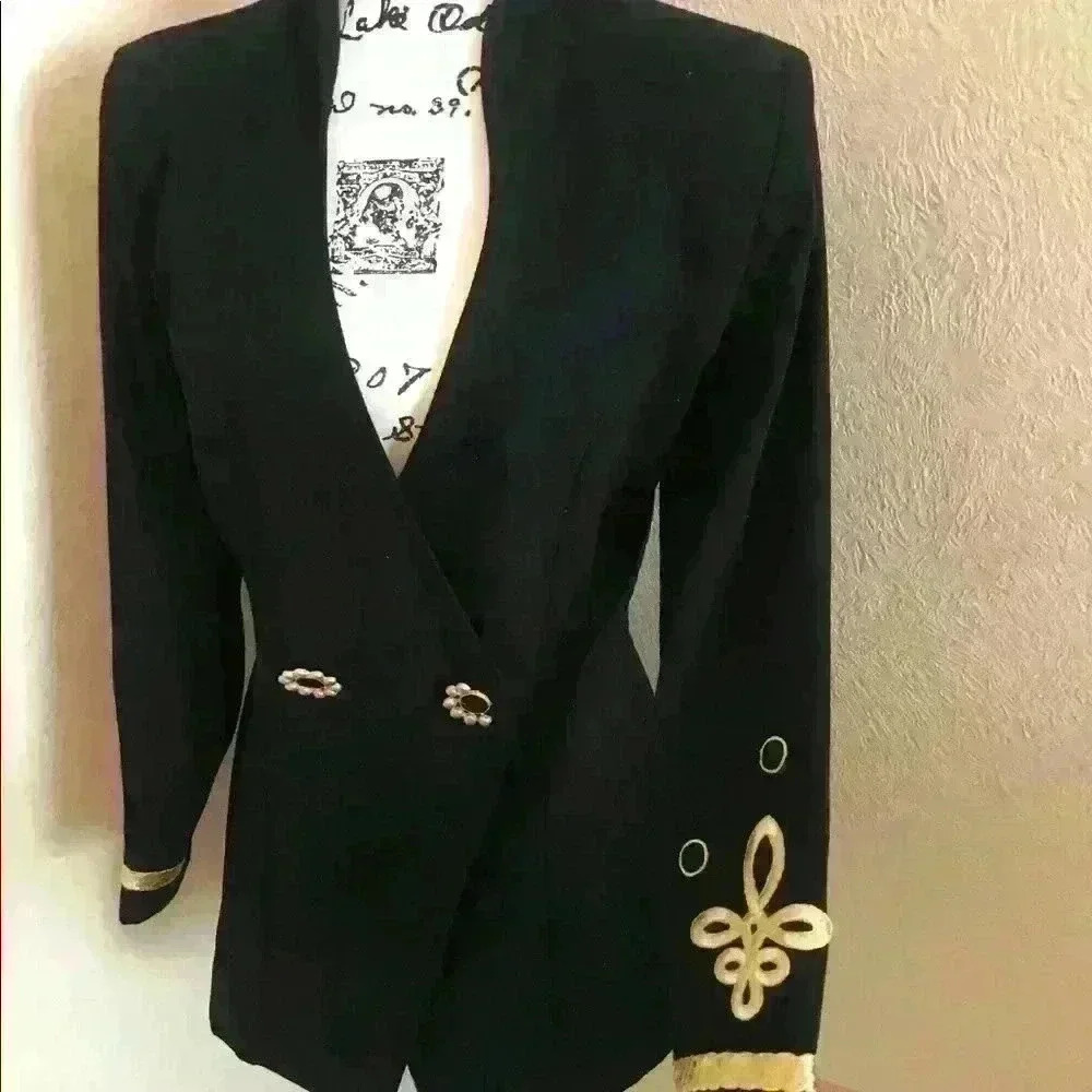 Vintage Cline - Kolarek Black Wool/Gold Size: 2 - Picture 5 of 7